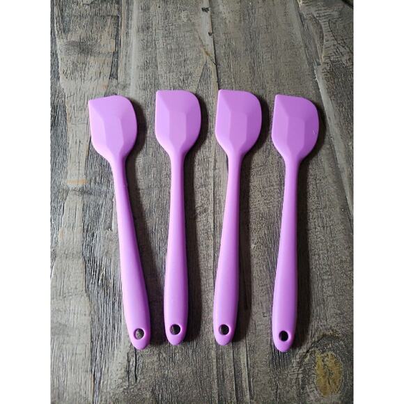 Silicone Spatula 4 pc Purple Kitchen Baking Cooking Food Scraping Spring Easter - Picture 1 of 5